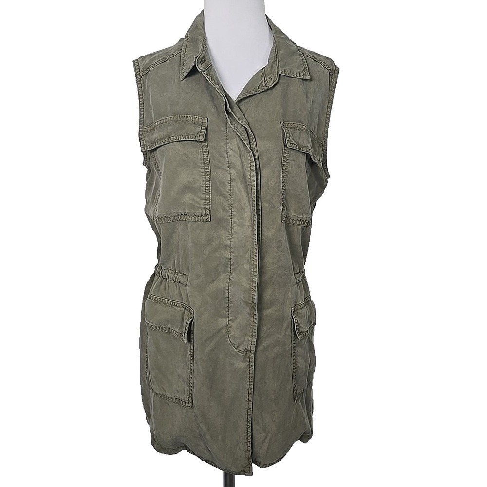 Buffalo David Bitton Green Lyocell‎ Womens Cargo Pocket Vest Medium M